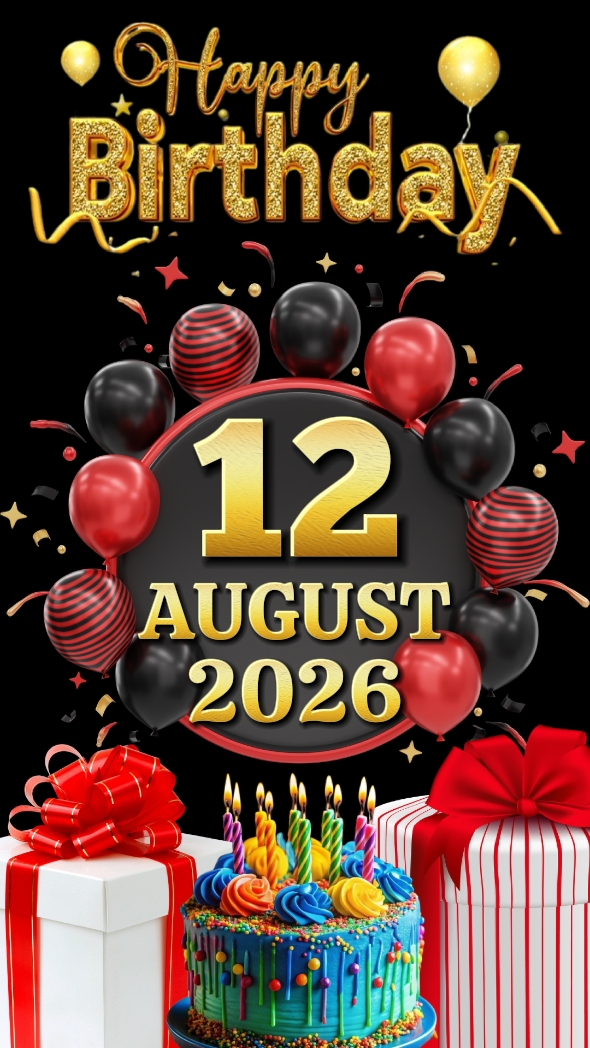 Feliz cumpleaños 12 de agosto de 2026