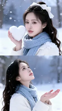 Ghép ảnh AI mùa đông