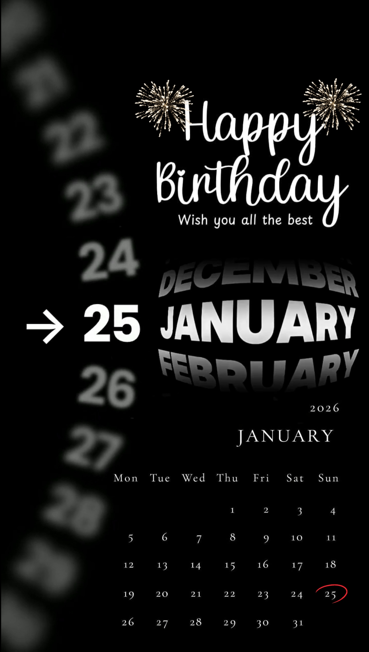 25 JANUARY BIRTHDAY