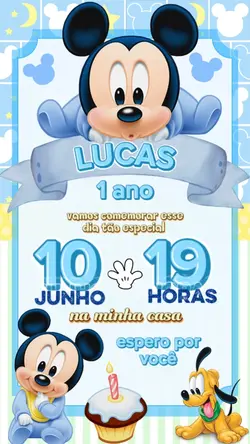 Convite Mickey baby