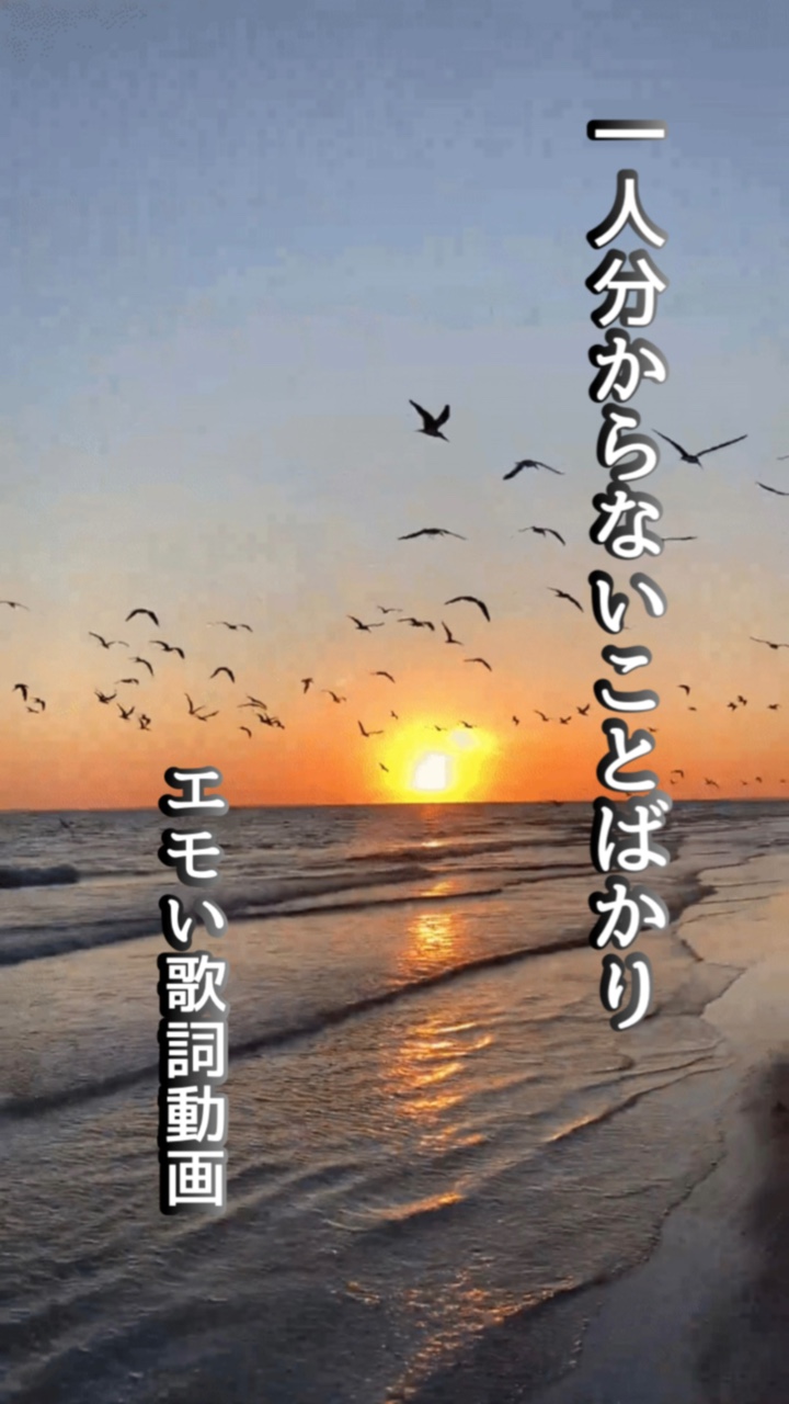 エモい歌詞動画◆一人分からないことばかり