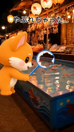 コンの金魚すくいチャレンジ