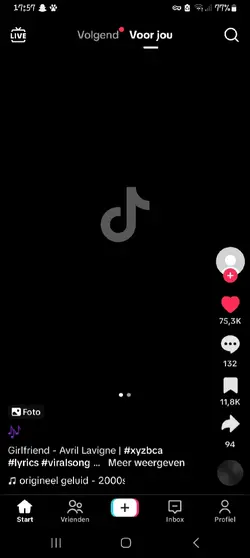 A black screen.