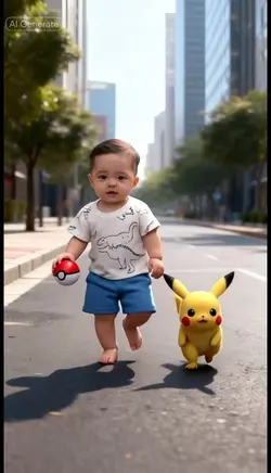 Baby with Pikachu