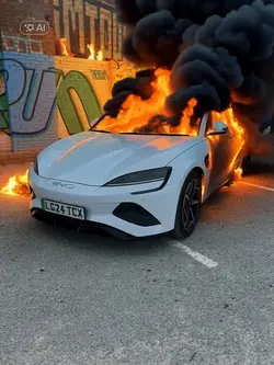 burning car
