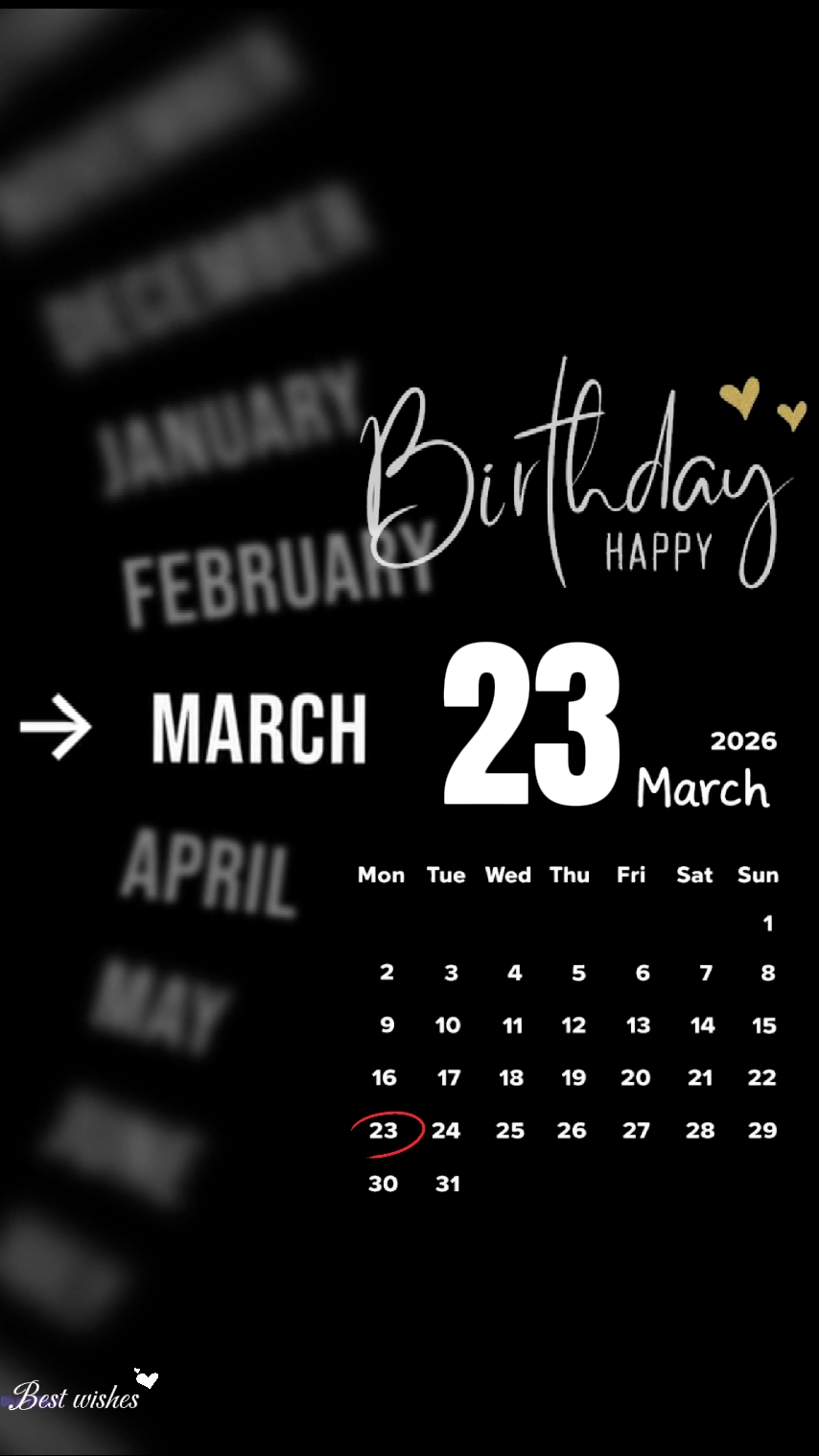 Selamat ulang tahun 23 MARET 2026
