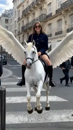 Riding a pegasus
