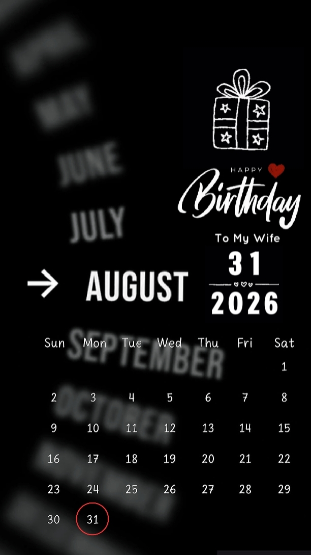 HBD WIFE 31 AUGUST
