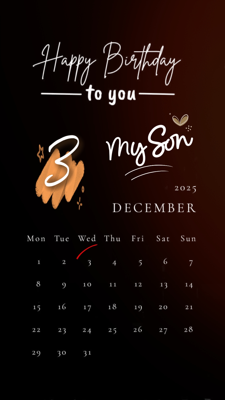 FELIZ CUMPLEAÑOS 3 DE DICIEMBRE MYSON