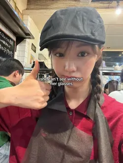 where her glasses...