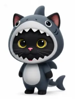 ジョーズな黒ネコ