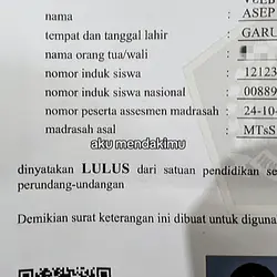 dinyatakan lulus