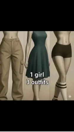 1girl 3 outfits