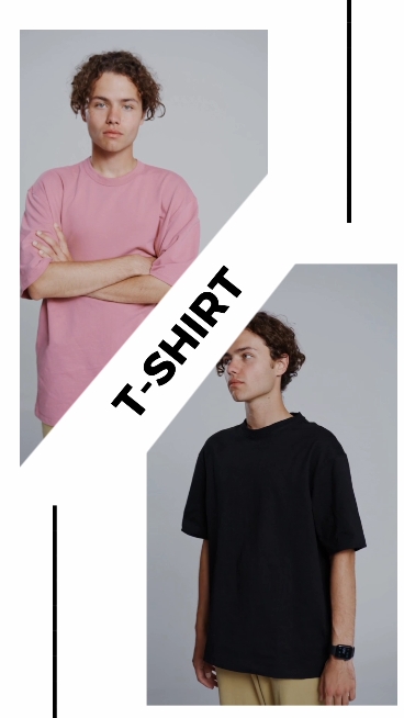 Hombres Camiseta Pantalla de Producto Estilo TikTok 