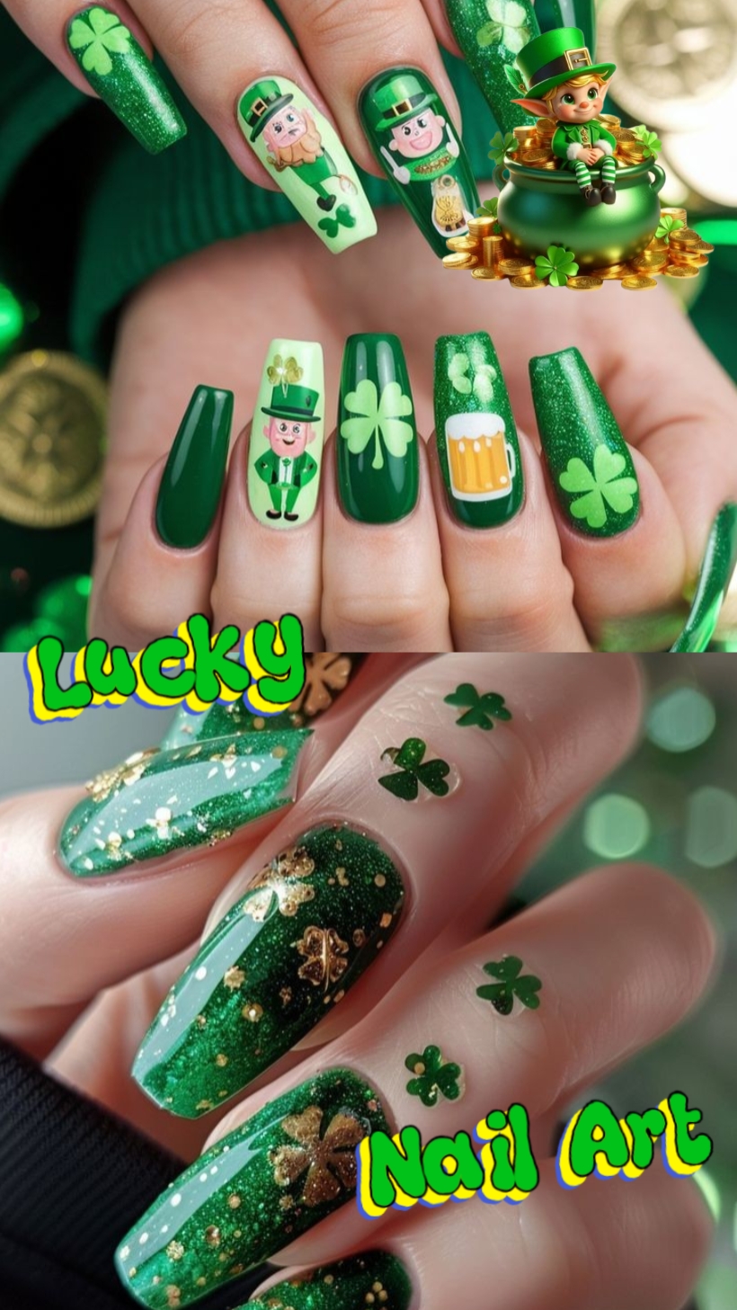 Arte de uñas afortunadas