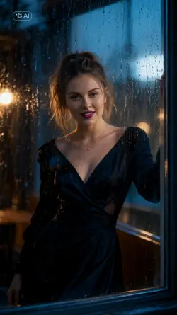 rain glass window