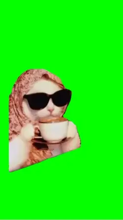 Cat sipping tea