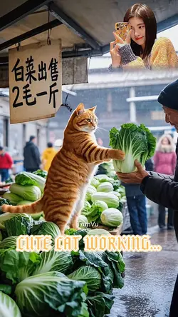 CUTE AI CAT WORKING