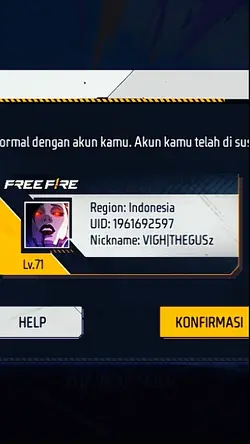 AKUN FF KENA SUSPEND