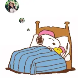 stiker snoopy tidur 