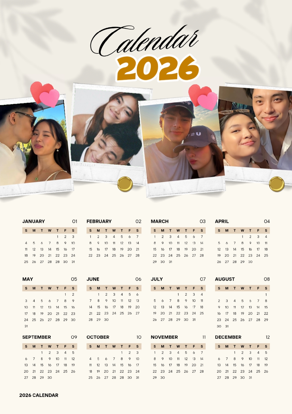couple 2026 calendar