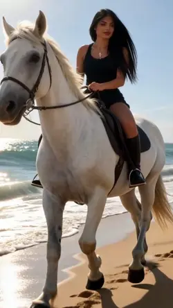 Woman riding horse