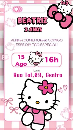 Convite Hello Kitty 