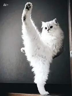 猫　軍隊ダンステンプレート
