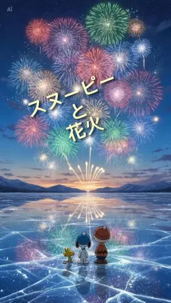 スヌーピーと花火