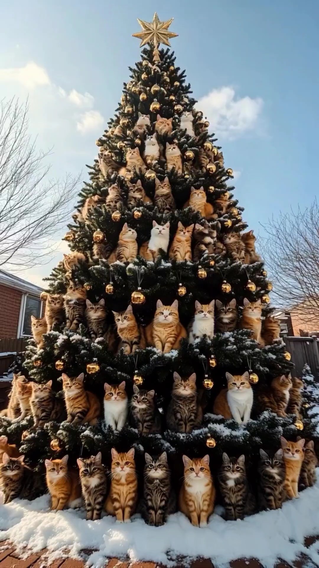 Katze Weihnachtsbaum