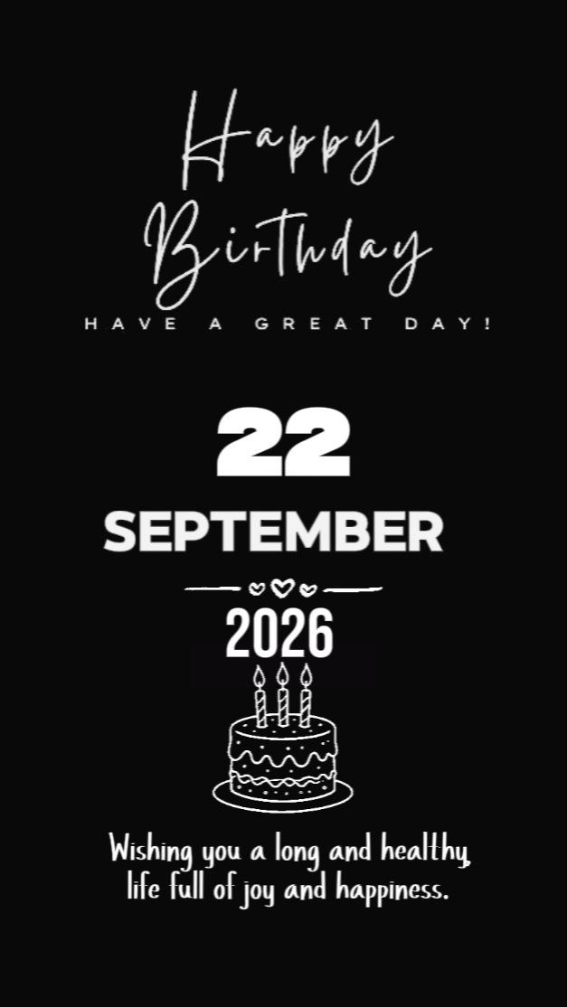 hbd 22 sptember 2026