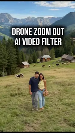 Drone zoom out AI