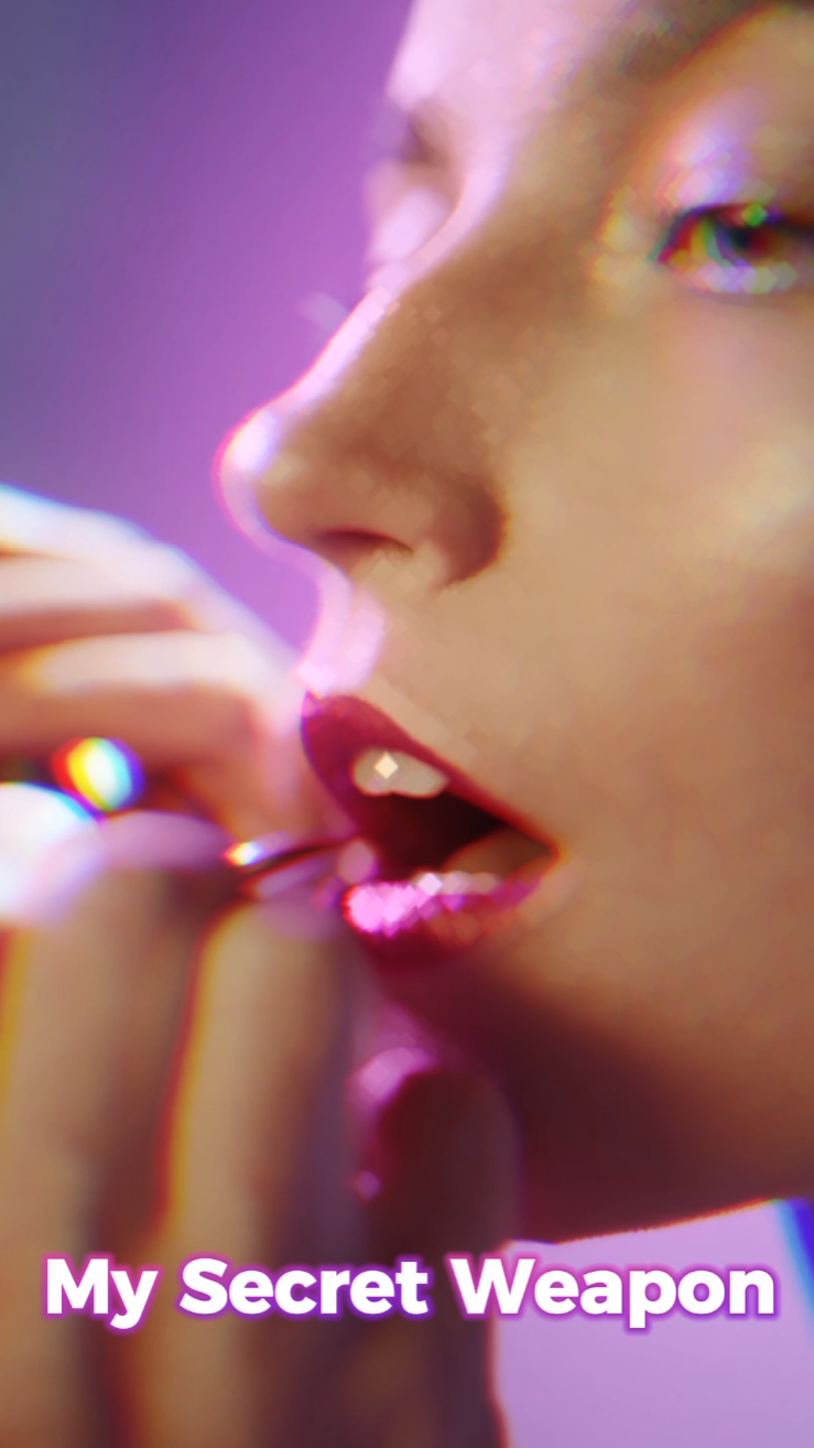 Maquillaje Lápiz Labial Producto Mostrar Texto A Discurso Estilo TikTok 