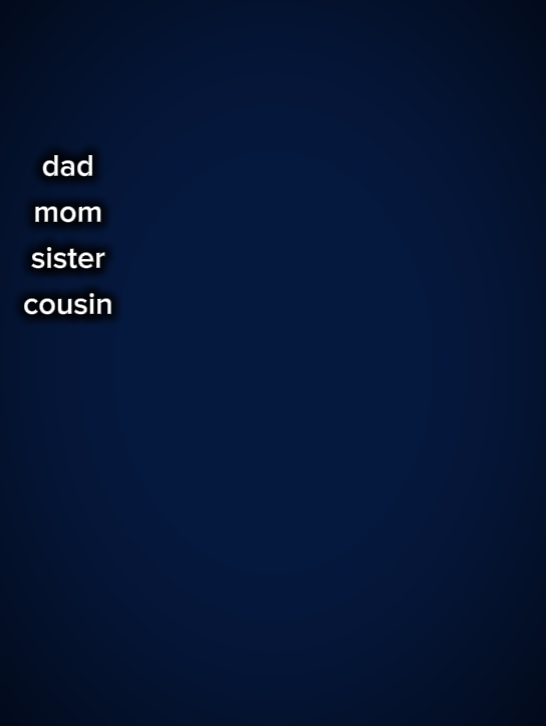 Papá, mamá, hermana, prima