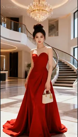 AI Red Dress outfit