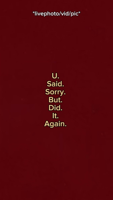 u said sorry but