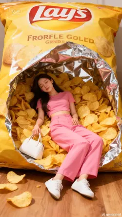 AI นอนในถุงขนม