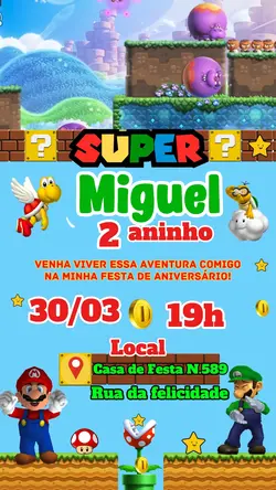 Convite super Mario