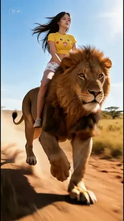 riding a lion