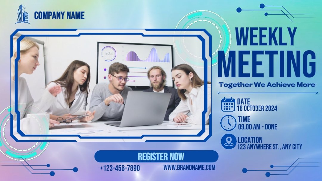 Moderne Gradient & Tech-Stil Corporate Industry Business Meeting Vorlage  