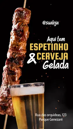 Espetinho e cerveja