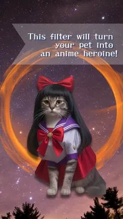 ペットがアニメキャラ風に変身(赤色)