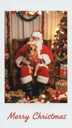 pet with santa