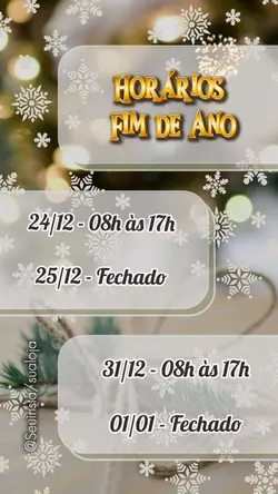 Horários fim ano