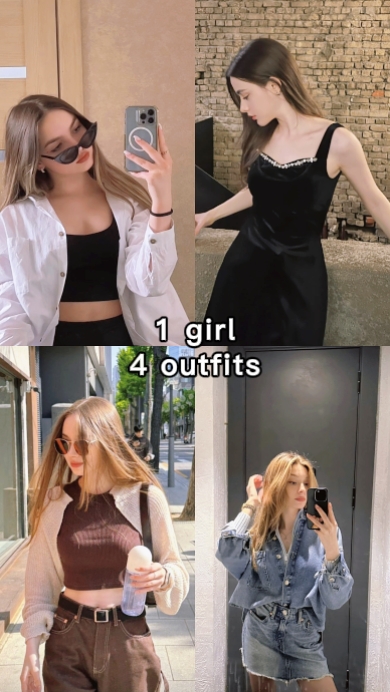 1 Mädchen 4 Outfits