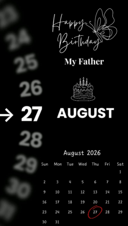 Hbd dad 27 august 