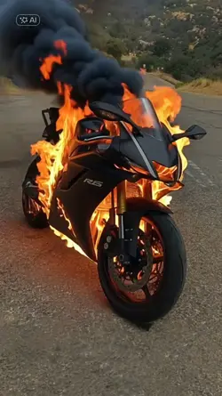 Burning Motorcycle