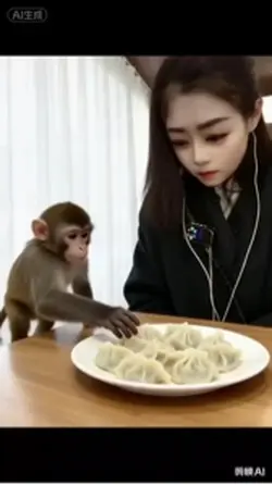 ai猴子喂我吃饺子