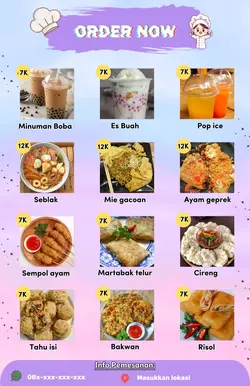 template 12 menu