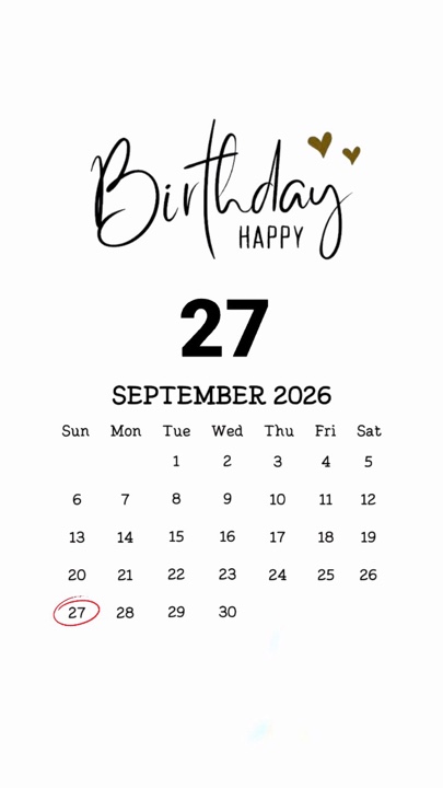 BIRTHDAY 27 SEPT